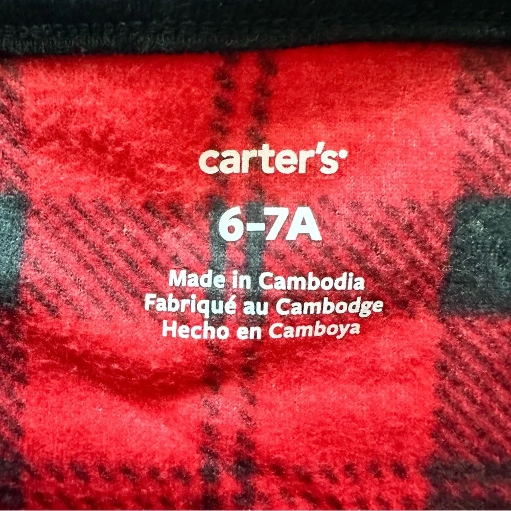 Carter's Red Plaid Girls Nightgown Pajama Size 6-7